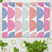 半カラフル円抽象芸術幾何学模様 キッチンタオル (折り畳み)