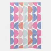 半カラフル円抽象芸術幾何学模様 キッチンタオル (縦)