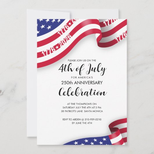 半クィンセンテニアル 4th Of July 祝賀会 招待状 (正面)