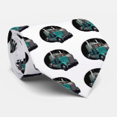 半ターコイズのトラック ネクタイ (ロール)