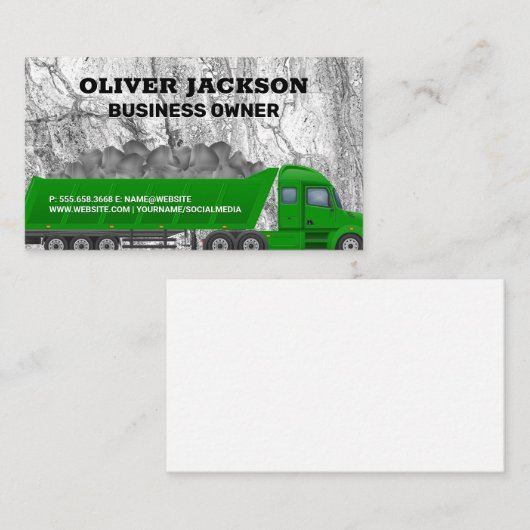 半トラック運搬原材料 名刺 (正面/裏面)