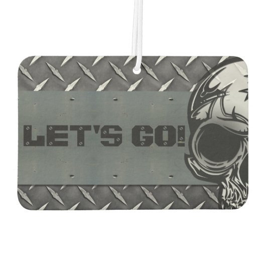 半パーソナライズされたスカルのダイヤモンドプレート カーエアーフレッシュナー (裏面)