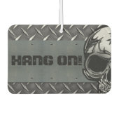 半パーソナライズされたスカルのダイヤモンドプレート カーエアーフレッシュナー (正面)