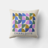 半パーソナライズされた世紀の幾何モダン物カラフル クッション (裏面)