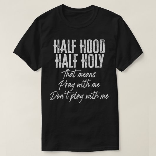 半フード祈半神聖な私と遊はM Tシャツ (デザイン正面)