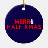 半メリークリスマスおもしろい- 7月のクリスマス セラミックオーナメント (正面)