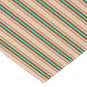 半モダン世紀ストライプのタン。ブラウンとアクア ショートテーブルランナー (コーナー)