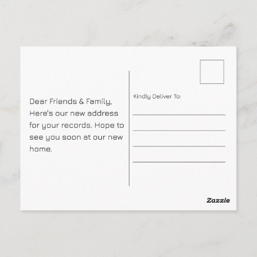 半モダン世紀引っ越しました発表 ポストカード (裏面)