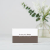 半モダン茶色の半白 名刺 (スタンド正面)