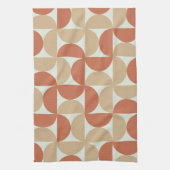 半世紀半ばタンとテラコッタの円 キッチンタオル (縦)