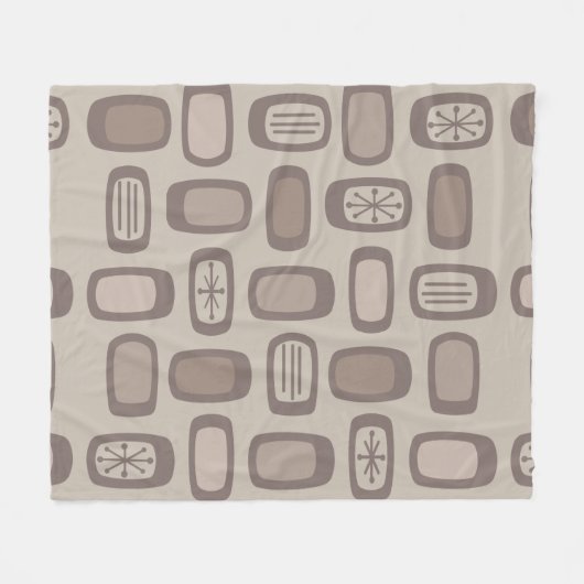 半世紀MCM丸い長方形トープ フリースブランケット (正面(横))