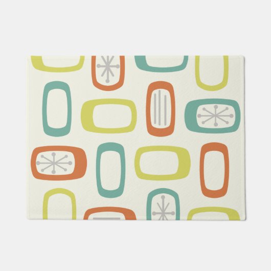 半世紀MCM丸い長方形 ドアマット (正面)