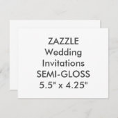 半光沢110ポンド5.5インチx 4.25インチ結婚式招待状 招待状 (正面/裏面)