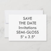 半光沢110 lb 5インチx 3.5インチ結婚式招待状 セーブザデート (正面)