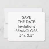 半光沢110 lb 5.5インチx 4.25インチ結婚式招待状 セーブザデート (正面)