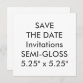 半光沢5.25インチ正方形結婚式招待状 セーブザデート (正面/裏面)