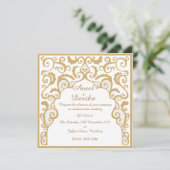 半光沢5.25" x 5.25"、標準的な白い封筒 招待状 (スタンド正面)