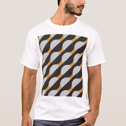 半円とドット、幾何学的パターン。 Tシャツ (正面)
