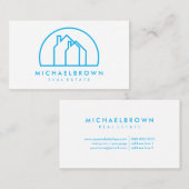 半円に2つの家を持つミニマルなロゴ 名刺 (正面/裏面)