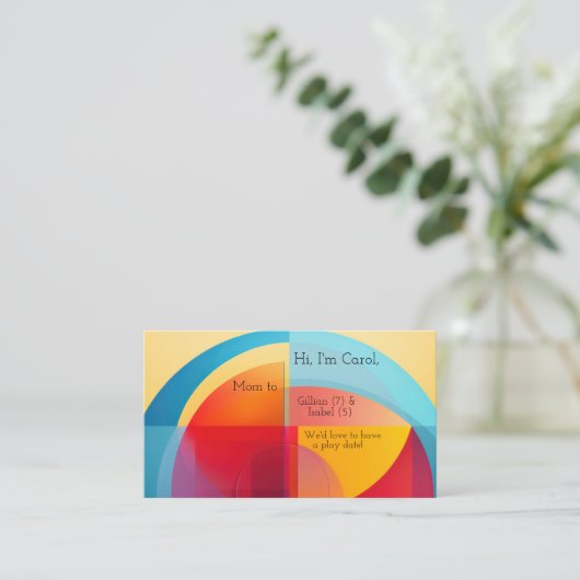 半円カラフル形名刺 名刺 (スタンド正面)
