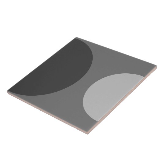 半円パターンモダンダークグレージオメトリ タイル (側面)