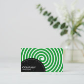 半円パネル（ドット） – スパイラルグラス緑 名刺 (スタンド正面)