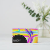 半円パネル(ドット) – フラクタル抽象芸術05 名刺 (スタンド正面)