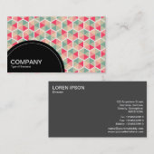 半円パネル（ドット） – 六角形パターン04 名刺 (正面/裏面)