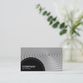 半円パネル（ドット） – 同心円リングや輪 – グレー 名刺 (スタンド正面)