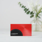 半円パネル（ドット） – 同心円リングや輪 – 赤 名刺 (スタンド正面)