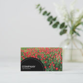 半円パネル（ドット） – 赤チューリップB 01 名刺 (スタンド正面)