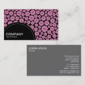 半円パネル（ドット） - 8花びら – ピンク 名刺 (正面/裏面)