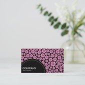 半円パネル（ドット） - 8花びら – ピンク 名刺 (スタンド正面)