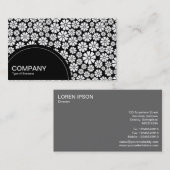 半円パネル(ドット) - 8花びら- Blk上の白 名刺 (正面/裏面)