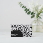 半円パネル(ドット) - 8花びら- Blk上の白 名刺 (スタンド正面)