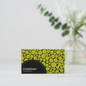 半円パネル（ドット） - 8花びら- Blk上のYllw 名刺 (スタンド正面)