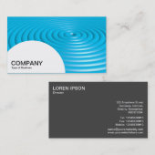 半円パネル – 同心円リングや輪 – 青 名刺 (正面/裏面)