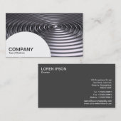 半円パネル – 同心円リングや輪- Chrome 名刺 (正面/裏面)