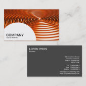 半円パネル – 同心円リングや輪- Orange Chro 名刺 (正面/裏面)