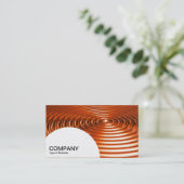 半円パネル – 同心円リングや輪- Orange Chro 名刺 (スタンド正面)