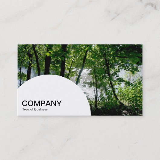 半円パネル – 川の近くの木 名刺 (正面)