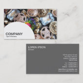 半円パネル – 黄色のベッドデイジー 名刺 (正面/裏面)