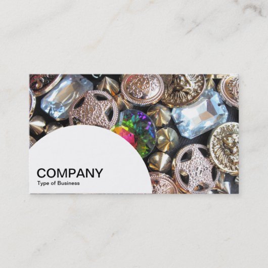 半円パネル – 黄色のベッドデイジー 名刺 (正面)