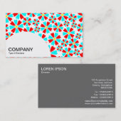 半円パネル – 8花びら赤とシアン(白) 名刺 (正面/裏面)