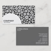 半円パネル – 8花びら – 黒の上に白02 名刺 (正面/裏面)