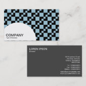 半円パネル – Domino Patchwork 淡い色の – 青 名刺 (正面/裏面)