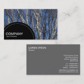 半円形パネル(ドット) – シルバー樺の木 名刺 (正面/裏面)