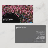 半円形パネル（ドット） – ピンクさくらんぼ花 名刺 (正面/裏面)