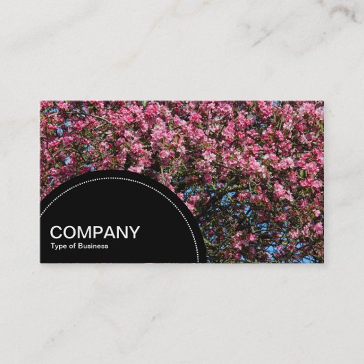 半円形パネル（ドット） – ピンクさくらんぼ花 名刺 (正面)