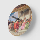 半円形: すべての年齢の芸術家、左のハンの詳細 ラウンド壁時計 (傾斜)